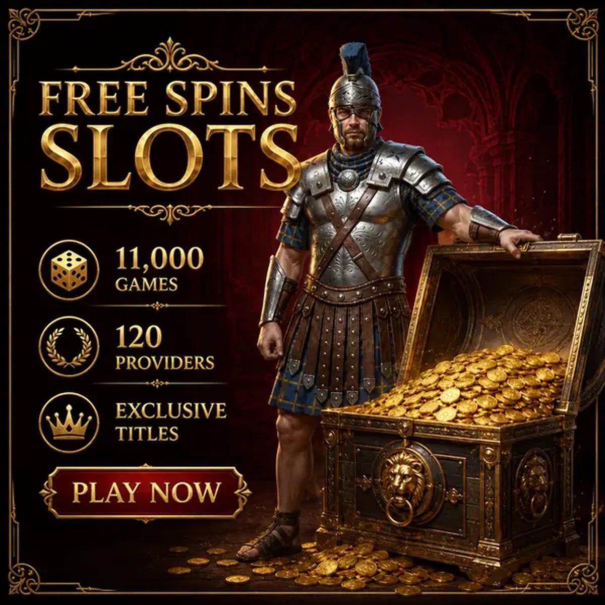 Schatztruhe überquellend mit Freispielen bei Legianos riesiger Slot-Sammlung